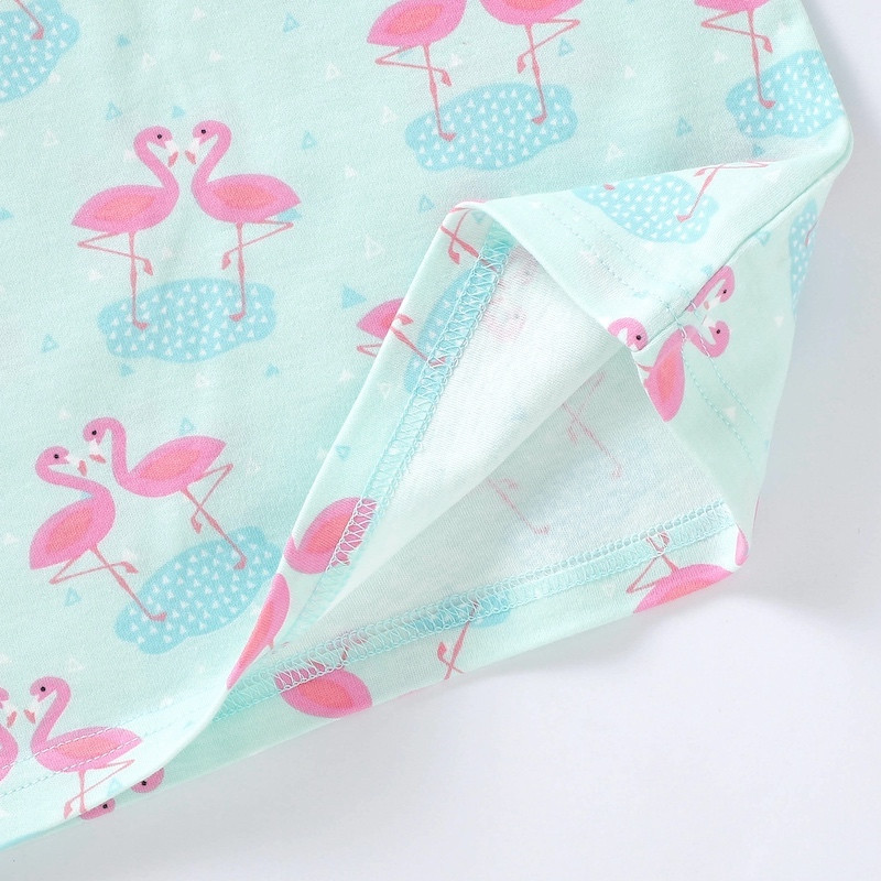 Pajama Set 2Y-7Y Organic Cotton O-neck Super Soft And Breathable Flamingo HY6001-5